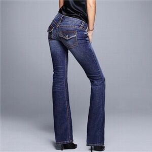 Victoria's Secret Denim Low rise 5 Flap Jeans Size 6L hip huggers boot cut flare